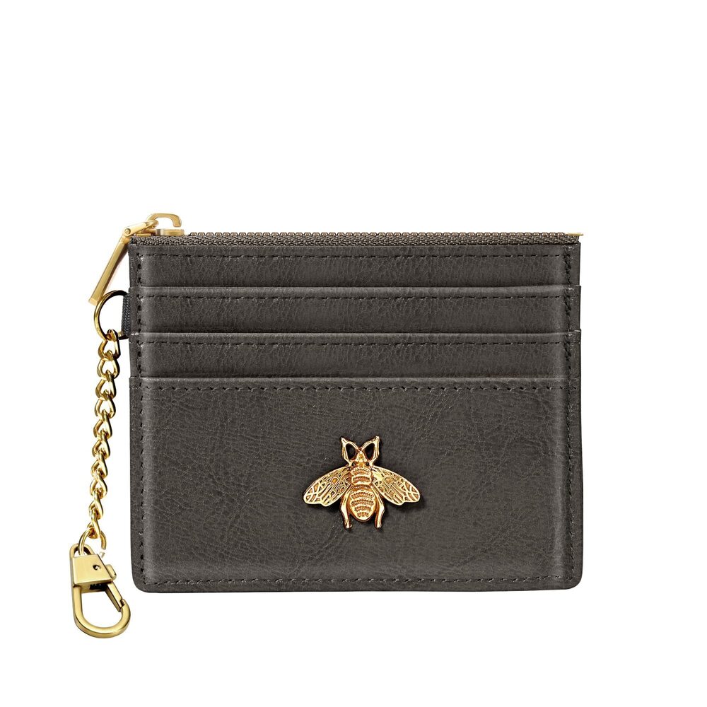 2866 Card Holder Keychain Wallet with ID Window RFID Coin Purse Bee Gifts